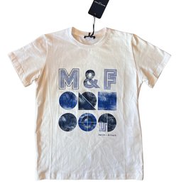 Manuell&Frank T-shirt wit kobalt print