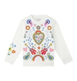 Stella McCartney sweater wit met kleuren