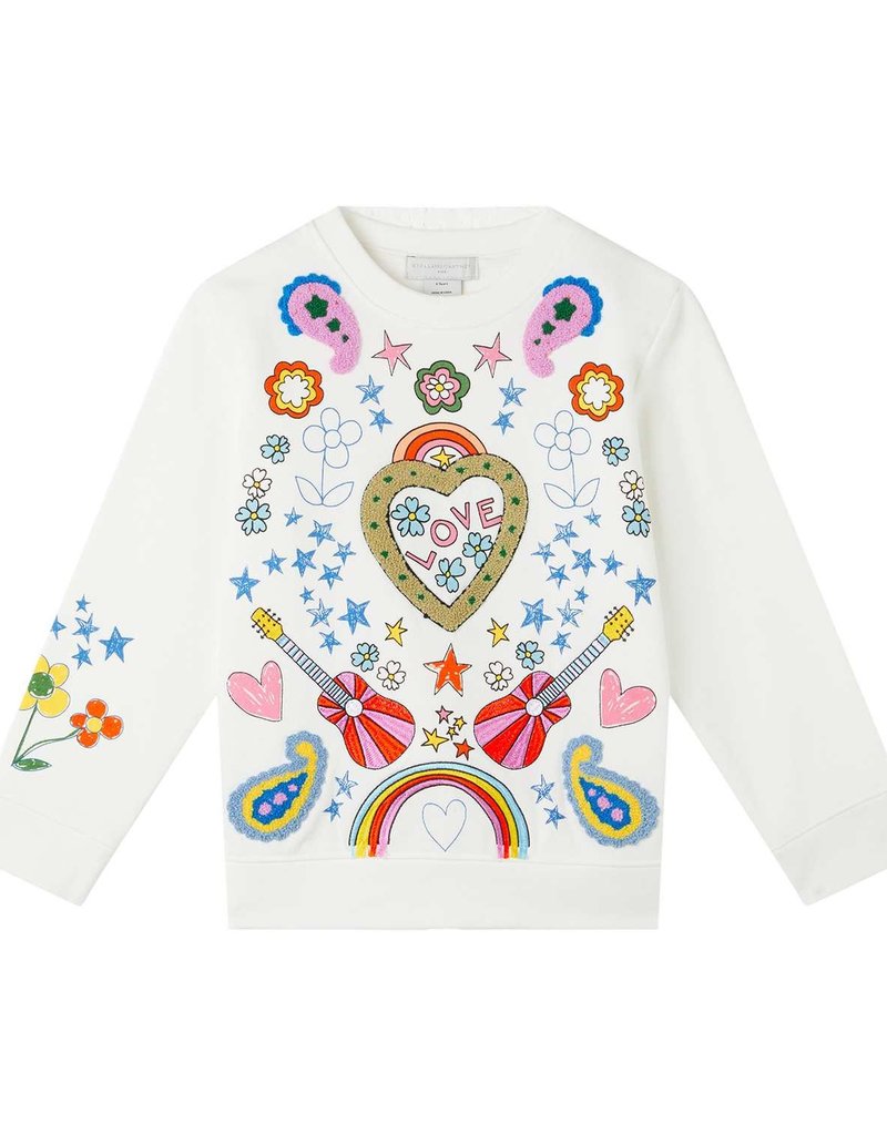 Stella McCartney sweater wit met kleuren