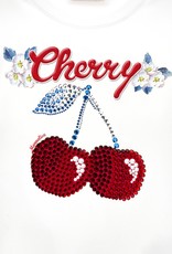 Monnalisa t-shirt wit cherry in kersen