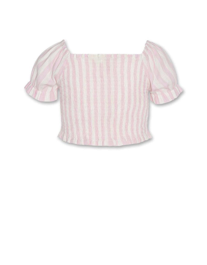 Ao76 crop top streep roze wit