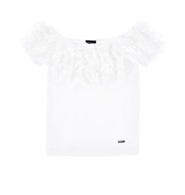 Monnalisa top t-shirt wit ruches