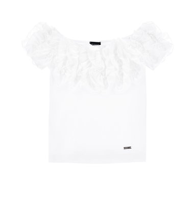 Monnalisa top t-shirt wit ruches