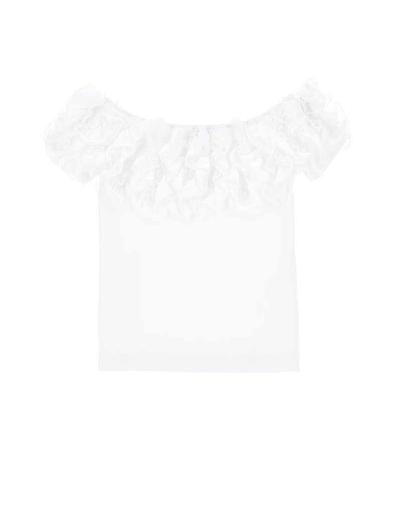 Monnalisa top t-shirt wit ruches