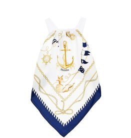 Monnalisa top wit blauw mini foulard