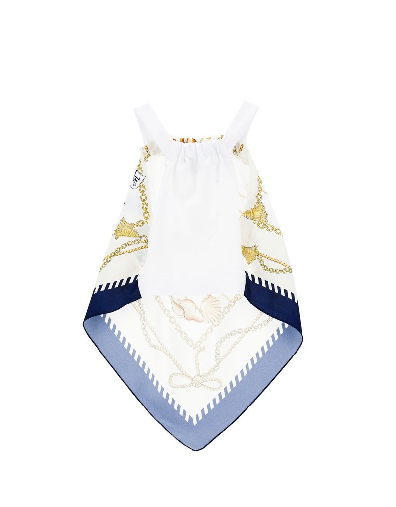 Monnalisa top wit blauw mini foulard