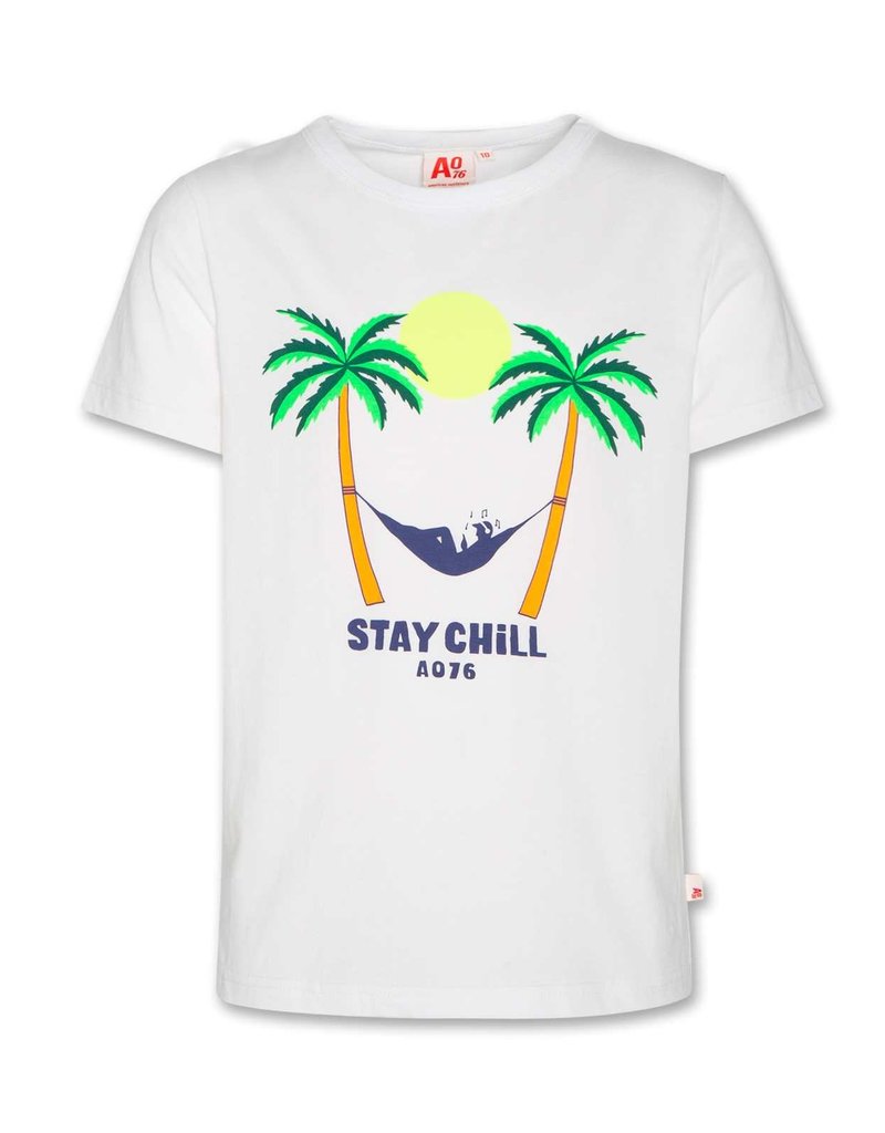 Ao76 wit t-shirt mat stay chill