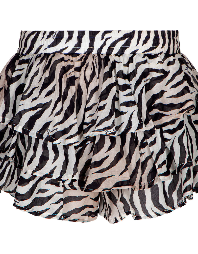 Pinko Up short voile zebraprint zwart wit beige