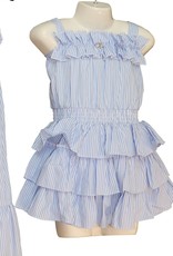 Twinset jurk streep lichtblauw wit
