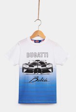 Bugatti wit t-shirt met kobaltblauwe strepen voor