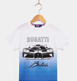 Bugatti wit t-shirt met kobaltblauwe strepen voor