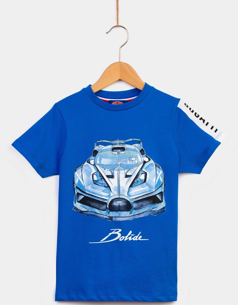 Bugatti  A kobalt blauw t-shirt met autoprint