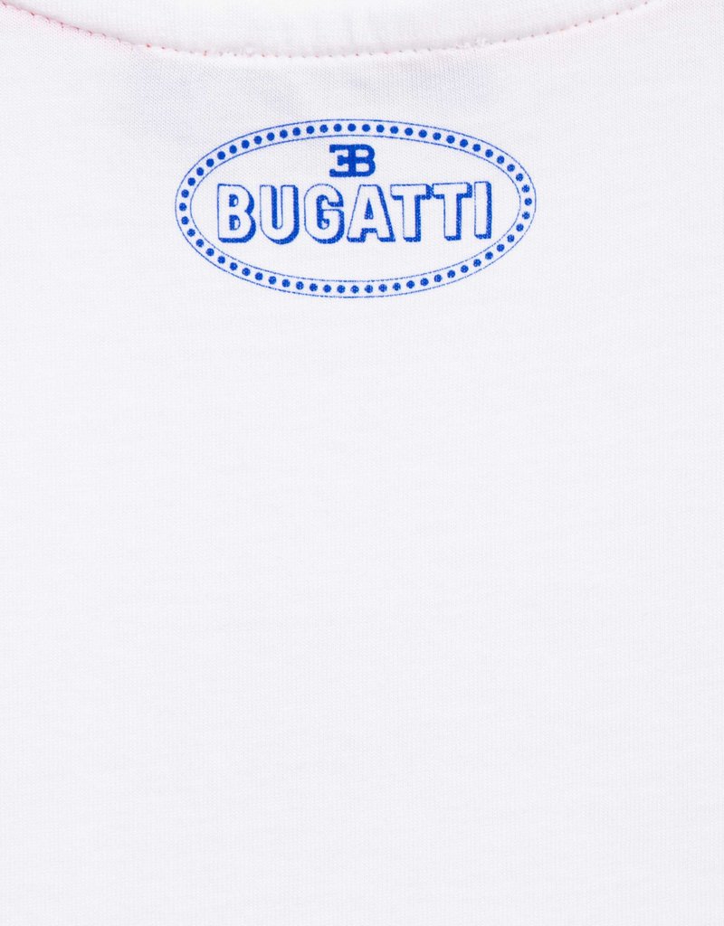 Bugatti wit t-shirt km en blauwe  autoprint