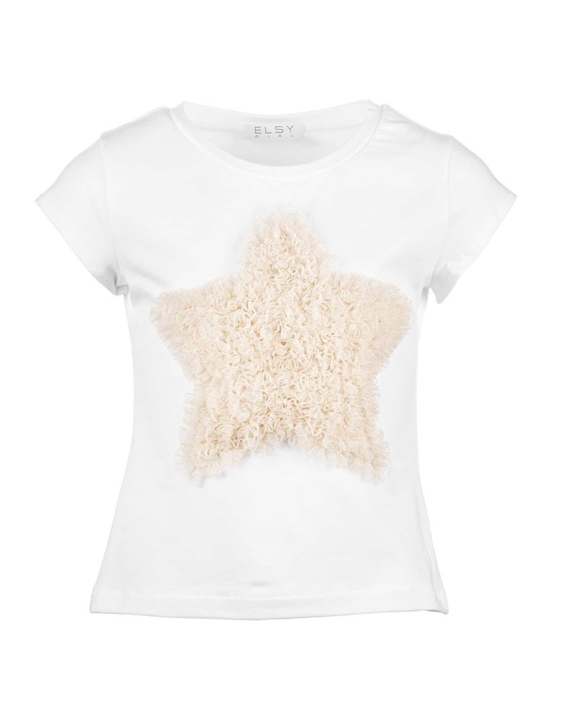 Elsy t-shirt ecru ster beige