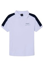 Hackett polo wit accent blauw oranje Aston Martin AMR