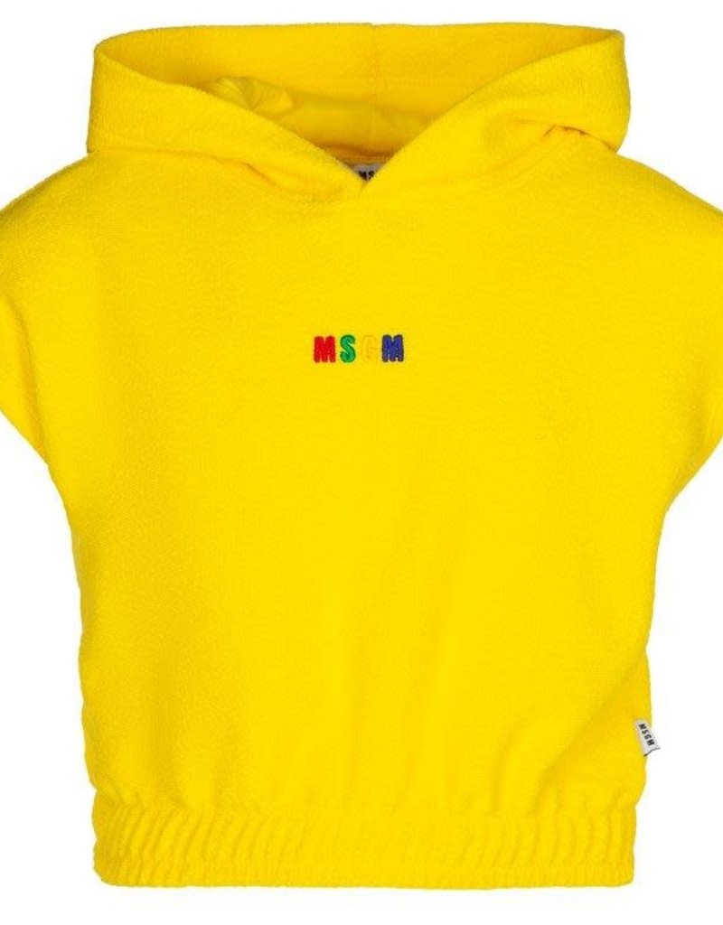 MSGM hoodie sweater kap geel kort mouw