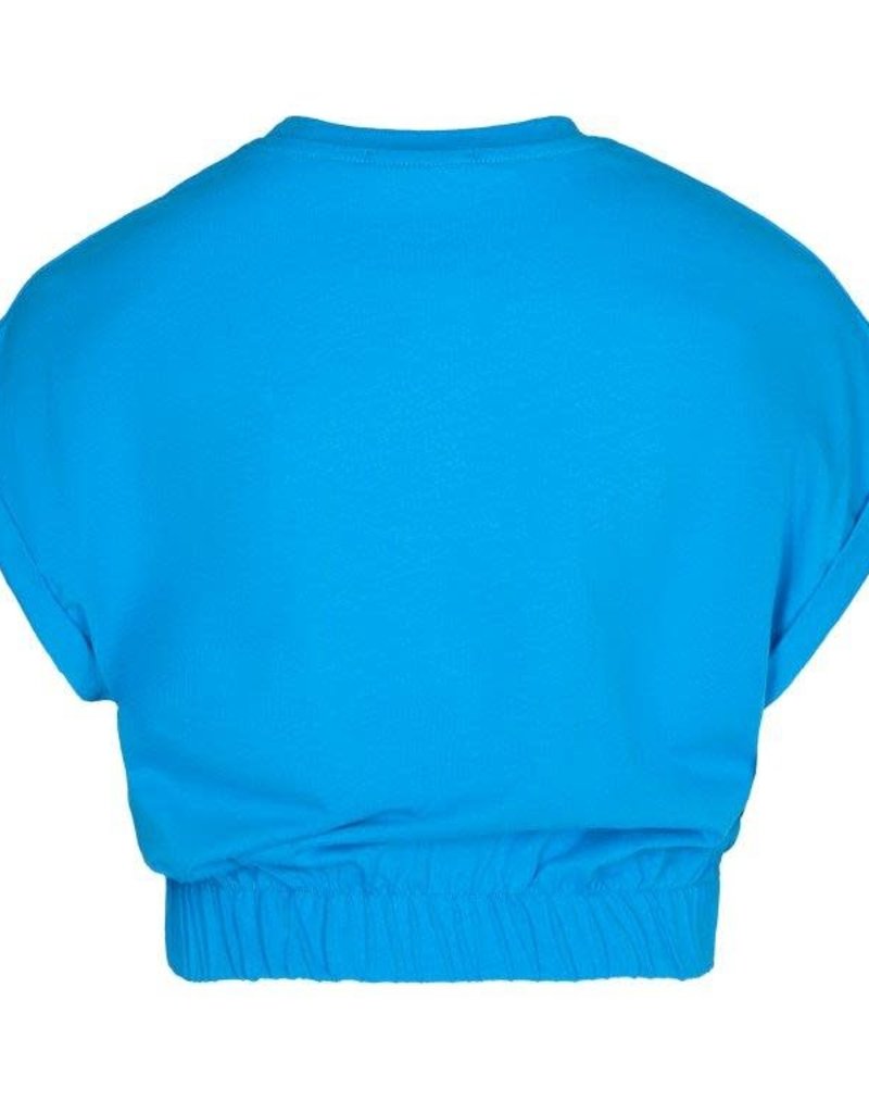 MSGM t-shirt jersey cropped azuur blauw