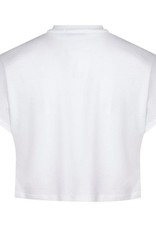 MSGM t-shirt jersey cropped wit logo meerkleurig