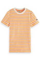 Scotch&Soda t-shirt neon perzik koraal streep