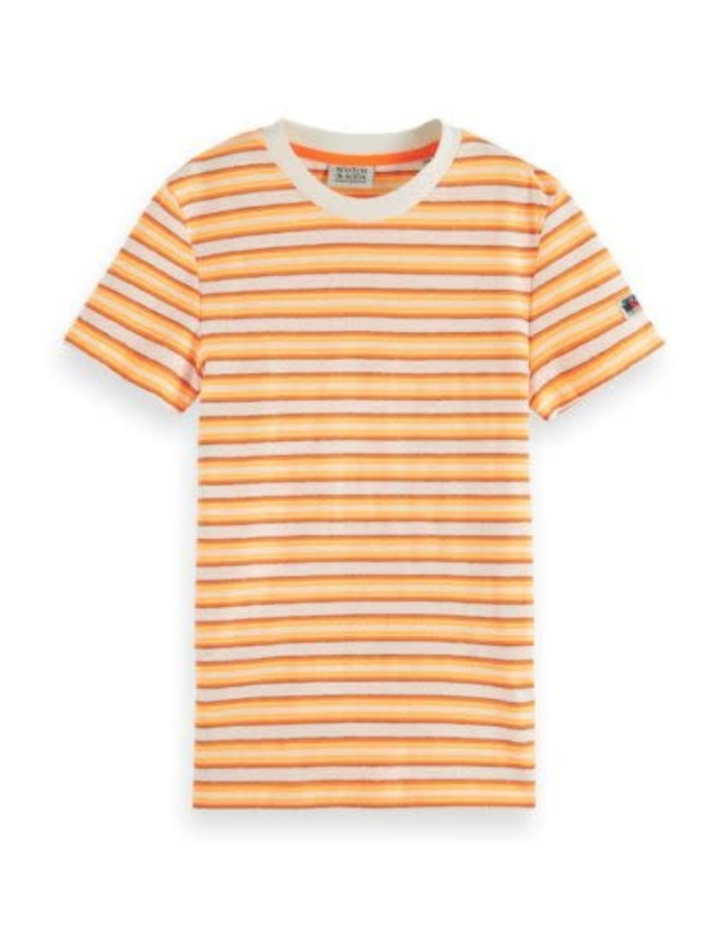 Scotch&Soda t-shirt neon perzik koraal streep