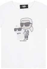 Karl Lagerfeld t-shirt wit foto Karl pop en poes