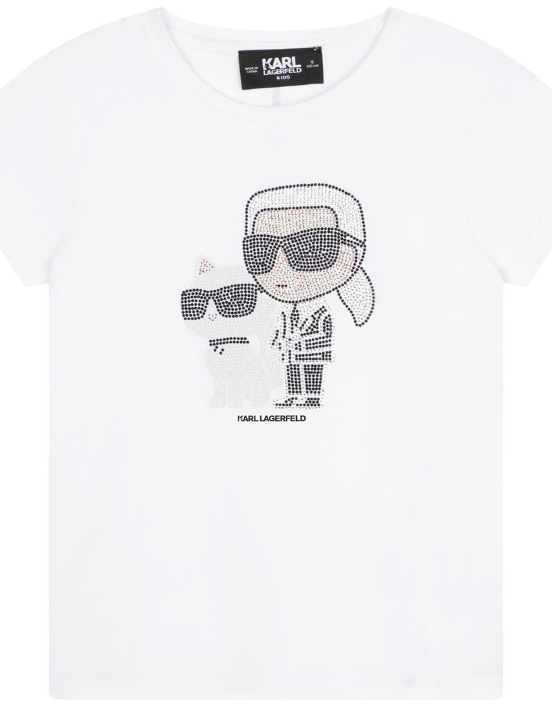 Karl Lagerfeld t-shirt wit foto Karl pop en poes