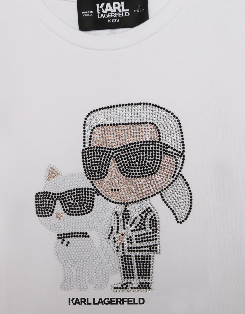 Karl Lagerfeld t-shirt wit foto Karl pop en poes