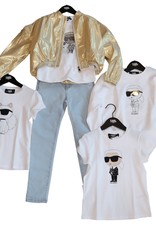 Karl Lagerfeld t-shirt wit foto Karl pop en poes