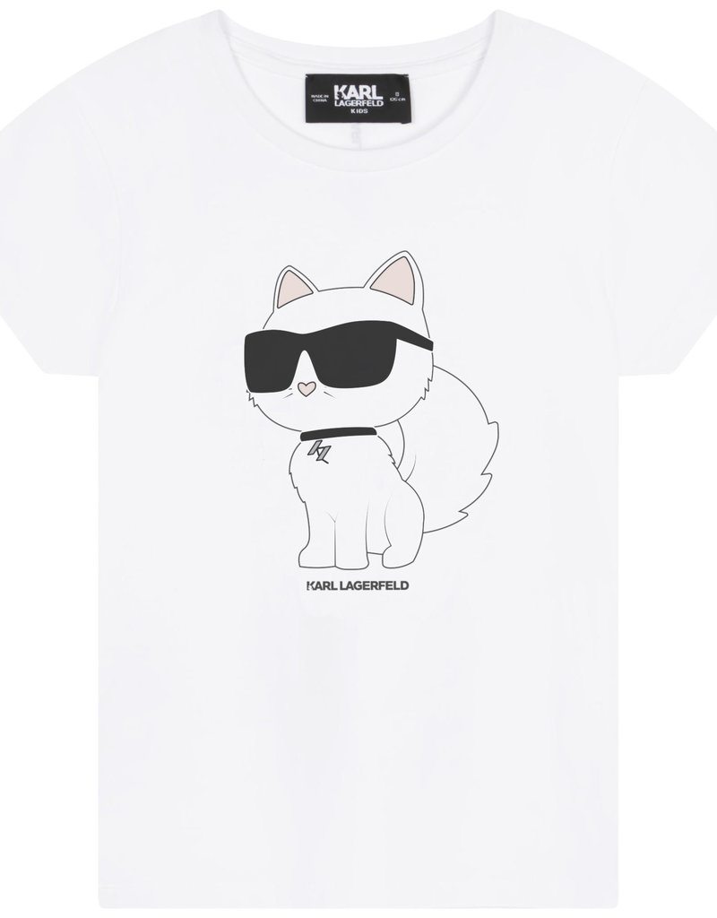 Karl Lagerfeld Karl Lagerfeld t shirt wit print poes bril