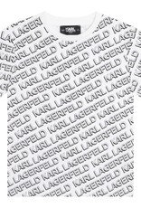 Karl Lagerfeld t-shirt overall print wit zwart