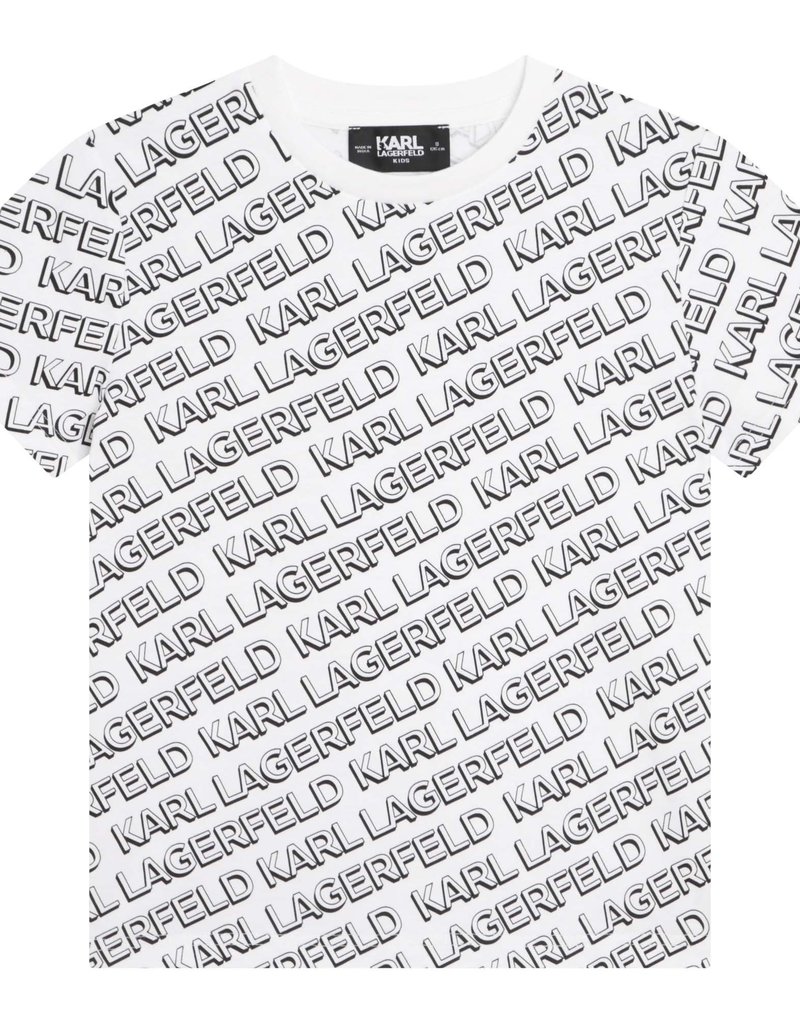 Karl Lagerfeld t-shirt overall print wit zwart