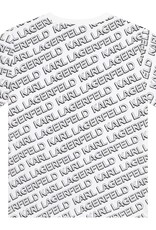 Karl Lagerfeld t-shirt overall print wit zwart