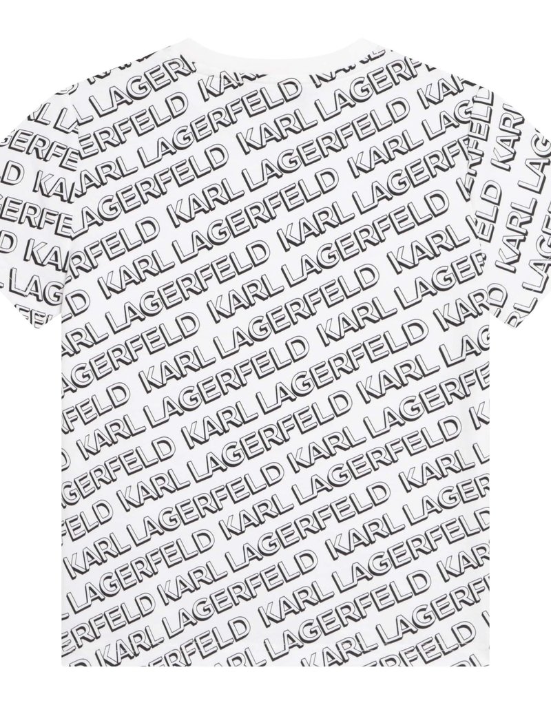 Karl Lagerfeld t-shirt overall print wit zwart