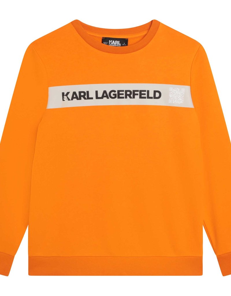 Karl Lagerfeld sweater oranje logo zwart