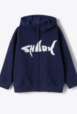 Il Gufo hoodie sweater donkerblauw kap shark