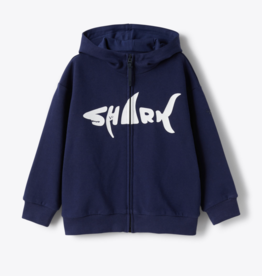 Il Gufo hoodie sweater donkerblauw kap shark