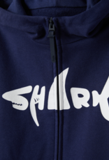 Il Gufo hoodie sweater donkerblauw kap shark