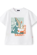Il Gufo t-shirt wit saint malo oranje