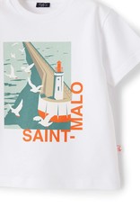 Il Gufo t-shirt wit saint malo oranje