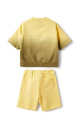 Il Gufo set short met t-shirt geel bruin degrade