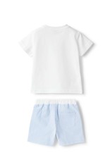 Il Gufo set broek lichtblauw en t-shirt vis