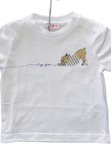 Il Gufo t-shirt wit hondje blauw