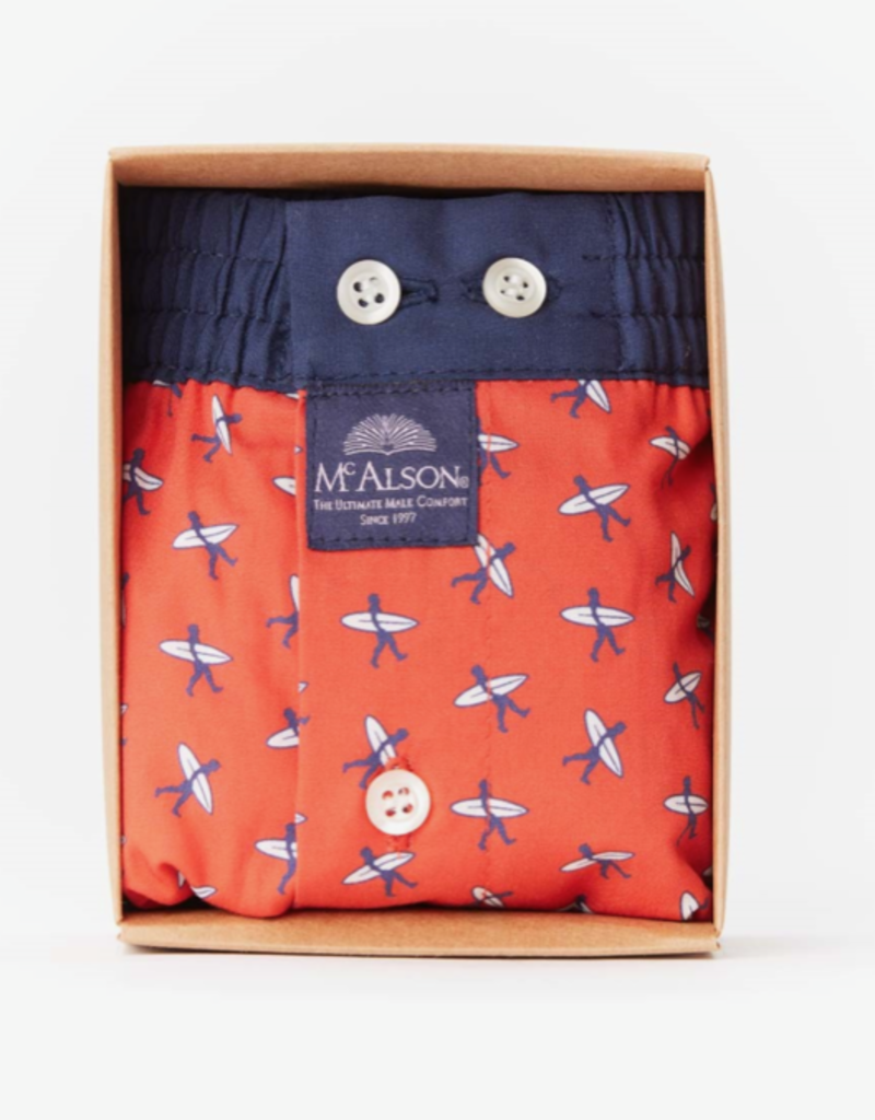 Mc Alsonboxershort rood met surfer blauw