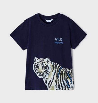 Mayoral t-shirt donkerblauw tijger