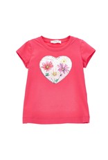 Monnalisa t-shirt fuchsia hartje pailletten