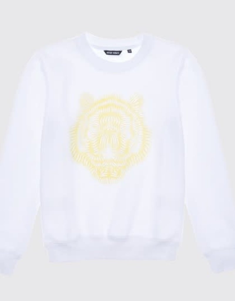 Antony Morato witte sweater met rubberprint van een leeuw