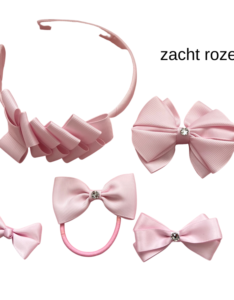 Prinsessefin diadeem met strikjes roze