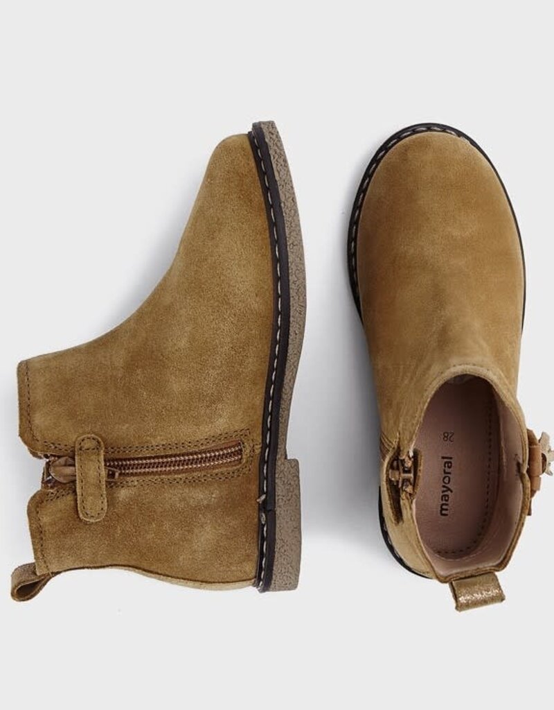 Mayoral camel suede botje met rits