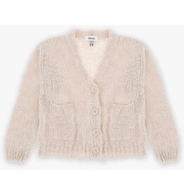 Dixie gilet brei beige knopen