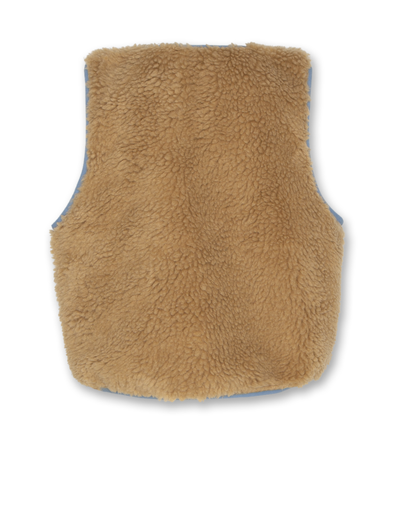 Ao76 bodywarmer teddy bruin donkerbeige